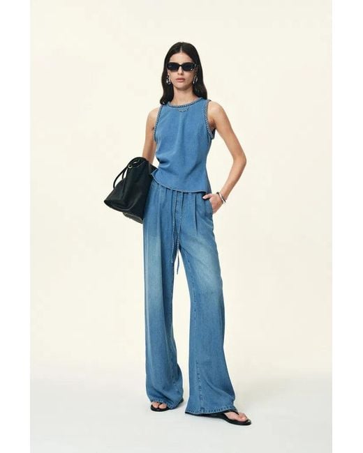 Fabrique Blue Eva Drapey Wide Leg Jeans