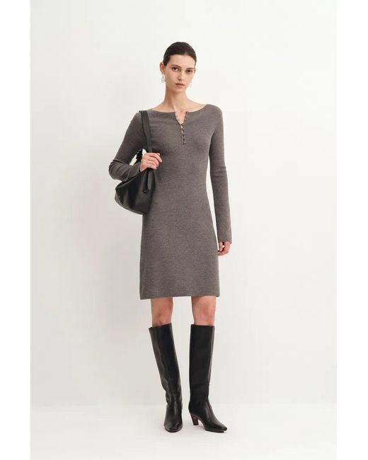 Fabrique Multicolor Emily Henley Collar Fitted Short Dress