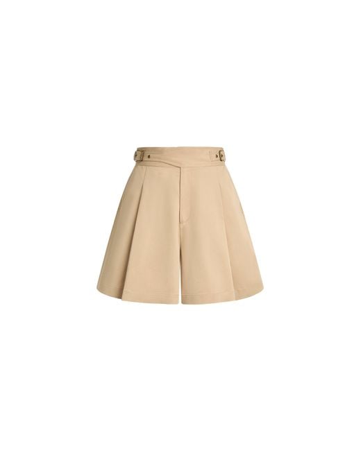Fabrique Natural Charlotte Pleated Adjustable Waist Buckle A Line Skort