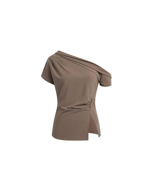 Fabrique Blue Hazel Ruched One Shoulder Top