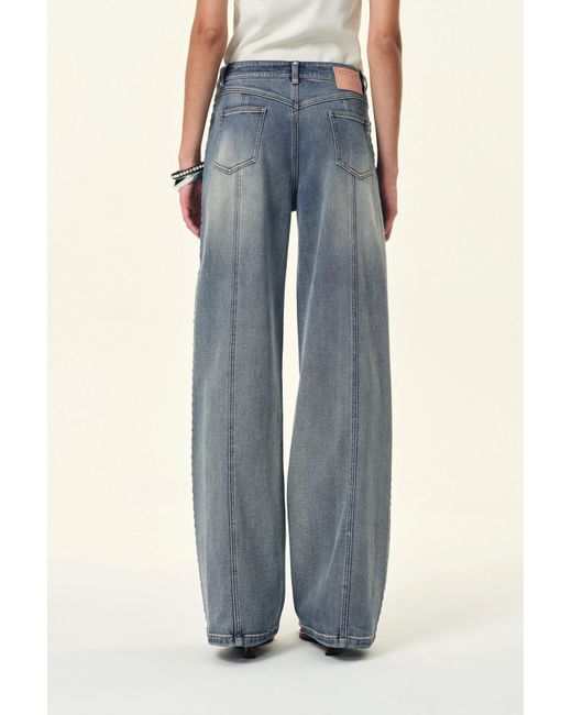 Fabrique Blue Calli Studded Wide Leg Jeans