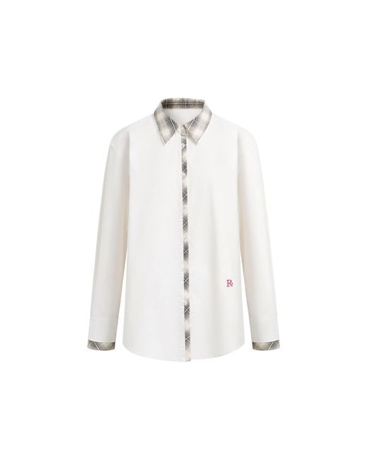 Fabrique Natural Riley Plaid Embroidery Oversized Shirt
