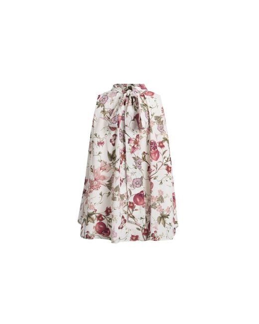 Fabrique Natural Pernilla Pomegranate Floral Print Tie Neck Blouse