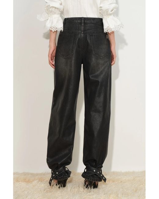 Fabrique Black Lila Cinch Hem Barrel Leg Jeans