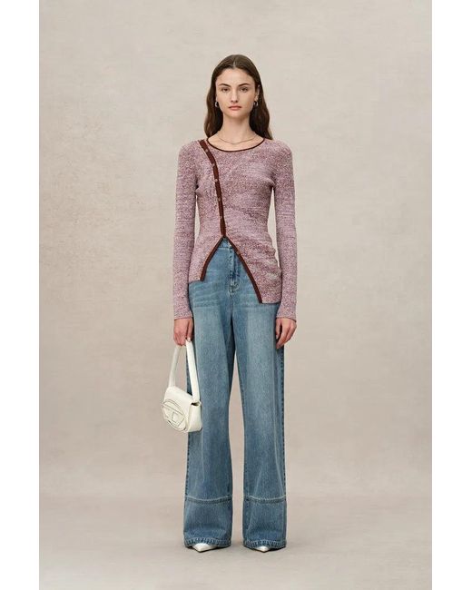 Fabrique Pink Fluttera Side-Slit Sweater