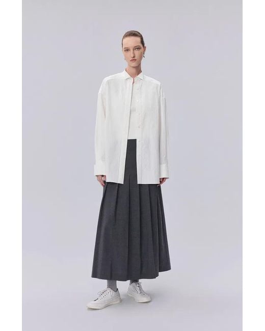 Fabrique White Tuxedo Wing Collar Shirt