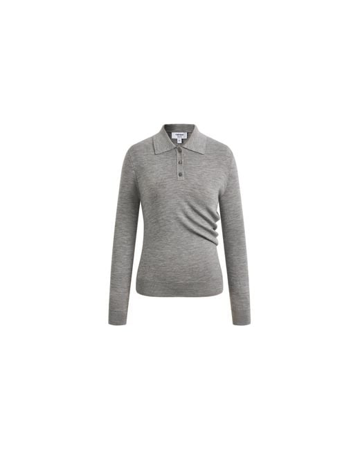 Fabrique Natural Zoe Cinched Waist Polo Top