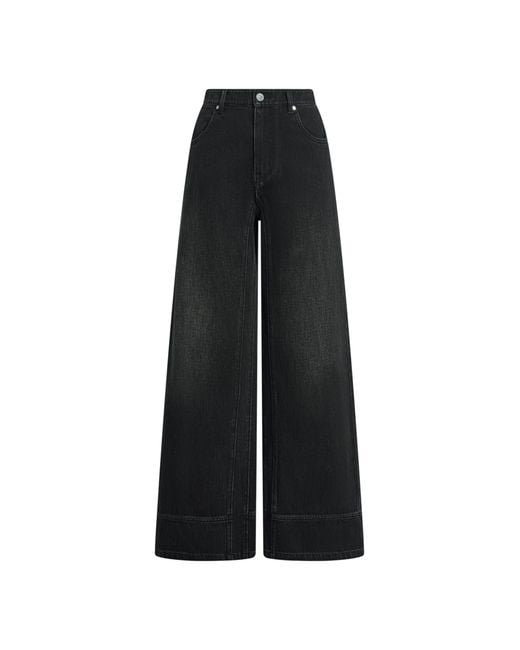 Fabrique Black Glaire Curved Yoke Wide Leg Jeans