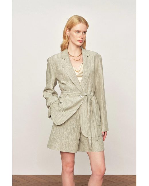 Fabrique Natural Cephas Pleated Fabric Blazer