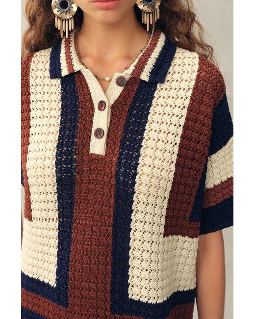 Fabrique Natural Louise Short-Sleeve Crochet Dress
