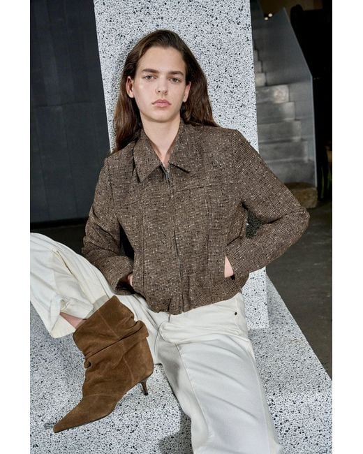 Fabrique Gray Lara Deconstructed Zip Front Jacket