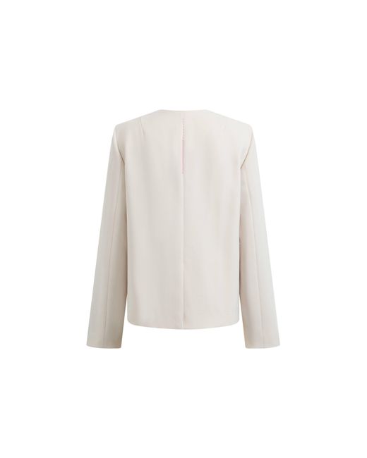 Fabrique Gray Celia Round Neck Suit Blazer