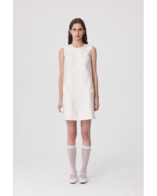 Fabrique White Luminere Floral Embellished Dress