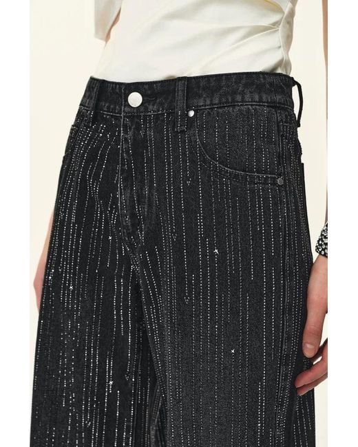 Fabrique Black Eclipse-D Rhinestone Washed Jeans