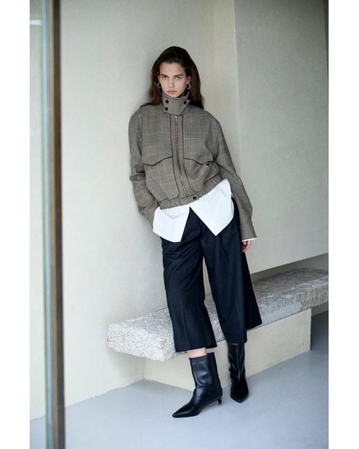 Fabrique Black Toranto Cropped Wide Leg Pants