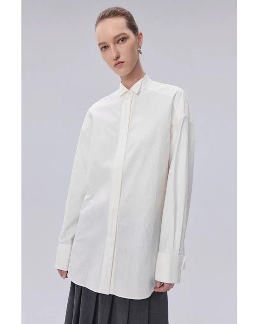 Fabrique White Tuxedo Wing Collar Shirt