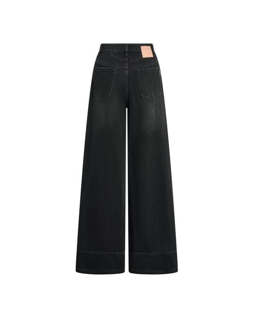 Fabrique Black Glaire Curved Yoke Wide Leg Jeans