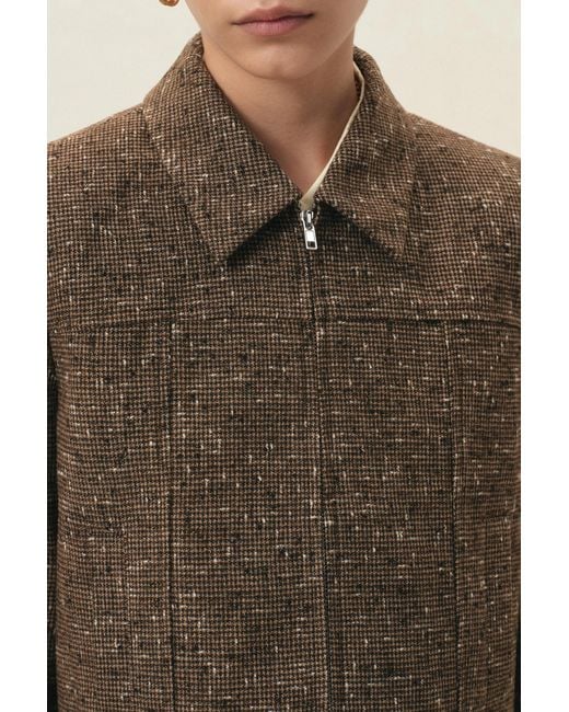 Fabrique Gray Lara Deconstructed Zip Front Jacket
