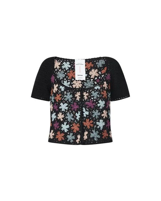 Fabrique Blue Daisy Handcrafted Flora Crochet Top