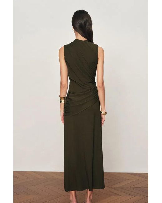 Fabrique Natural Delilah Asymmetric Draped Sleeveless Dress