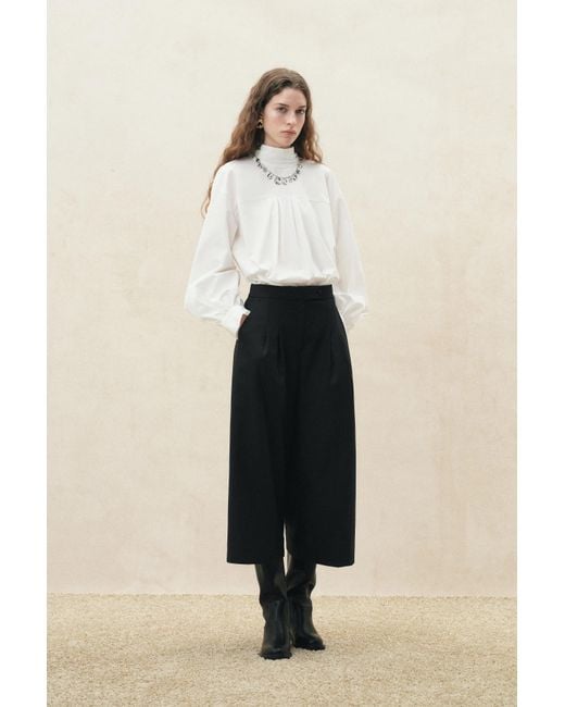 Fabrique Black Toranto Cropped Wide Leg Pants