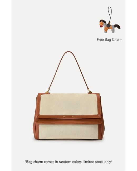 Fabrique White Rialto Double Flap Handbag
