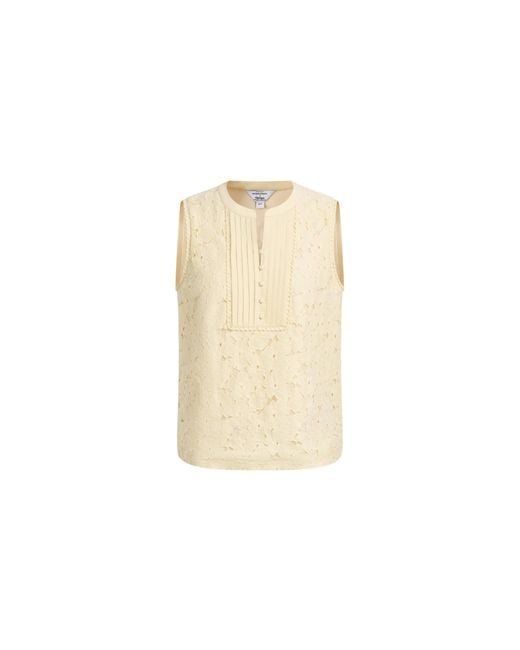 Fabrique Blue Charlotte Marigold Lace Embroidery Sleeveless Top