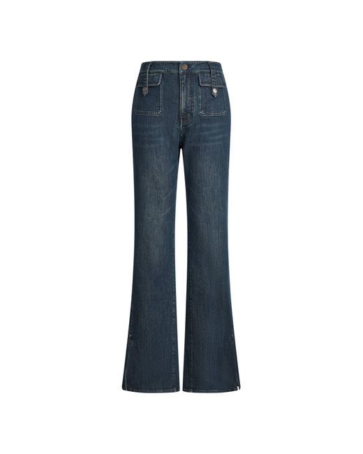 Fabrique Blue Coco Slit Hem Flared Jeans