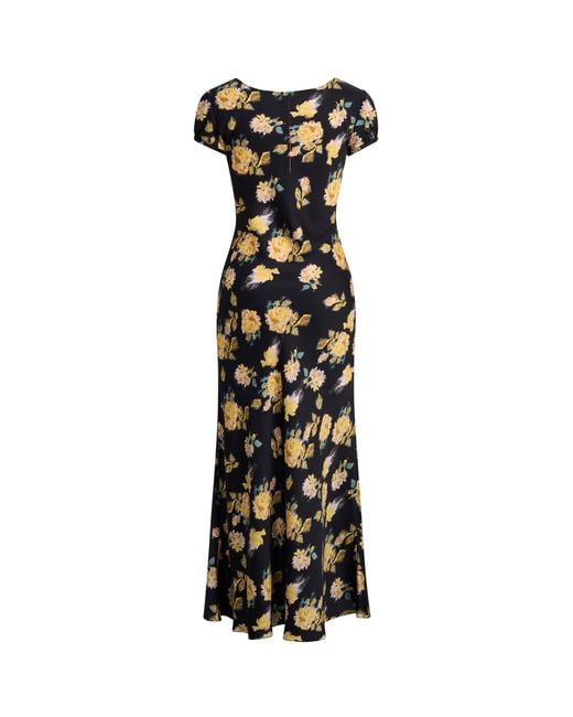 Fabrique Natural Maggie Handpainted Floral Cinched Waist Dress