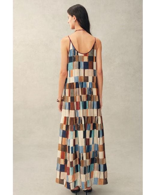 Fabrique Natural Morven Mosaic-Print Robe Dress
