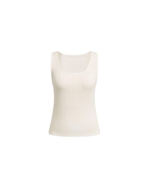 Fabrique Blue Cloe Inlaid Delicate Lace Tank Top