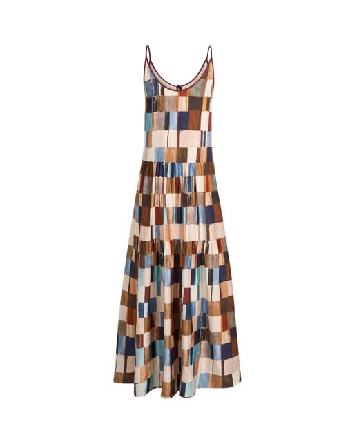 Fabrique Natural Morven Mosaic-Print Robe Dress
