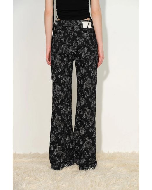 Fabrique Black Sylvia Custom Jacquard Flared Jeans