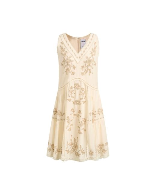 Fabrique Natural Aurelia Floral Lace Embroidery Sleeveless Dress