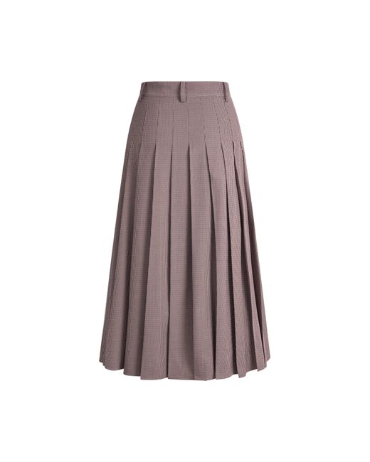 Fabrique Multicolor Grace Pleated Wrap Houndstooth Skirt