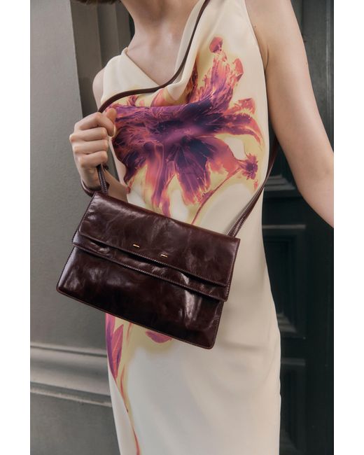 Fabrique Red Soft Rialto Double Flap Bag