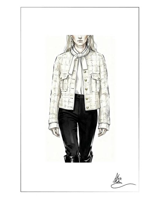Fabrique Natural Victoria Shimmer Check Jacket