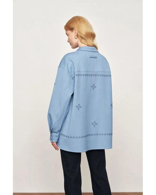 Fabrique Blue Helia Embroidery Shirt