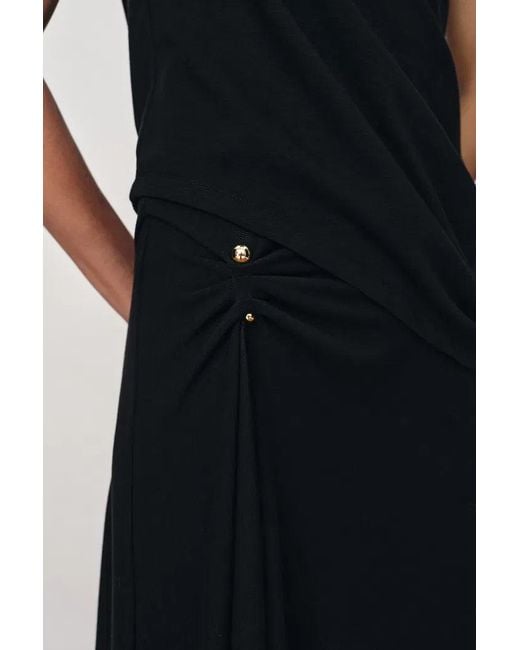 Fabrique White Florence Asymmetrical Draped Sleeveless Top And Skirt Set