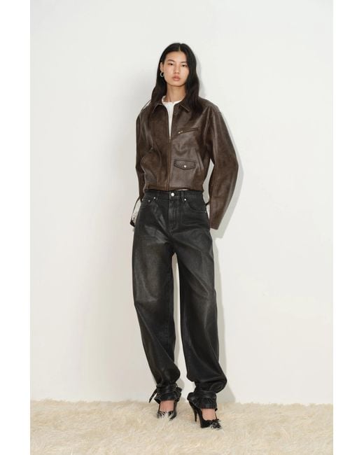 Fabrique Black Lila Cinch Hem Barrel Leg Jeans