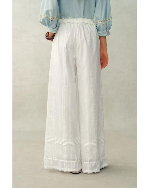 Fabrique White Elsa Pleated Balloon Pants