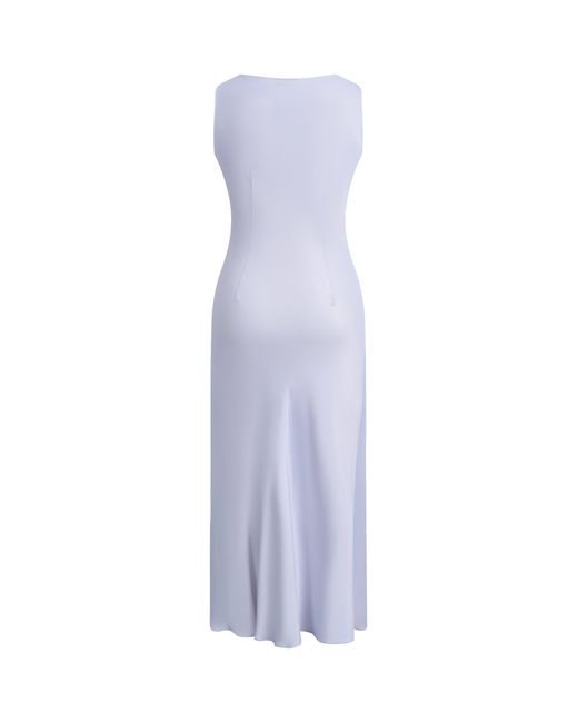 Fabrique Blue Cersei Iris Print Cowl Neck Sleeveless Dress