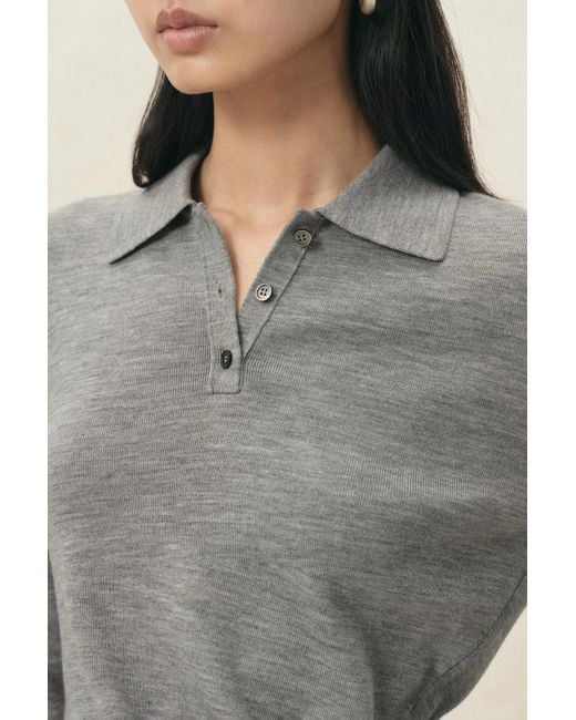 Fabrique Natural Zoe Cinched Waist Polo Top