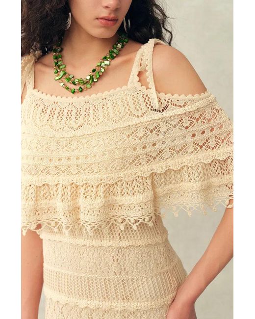 Fabrique Natural Dione Hand Crochet Detachable Capelet Knit Cami Dress