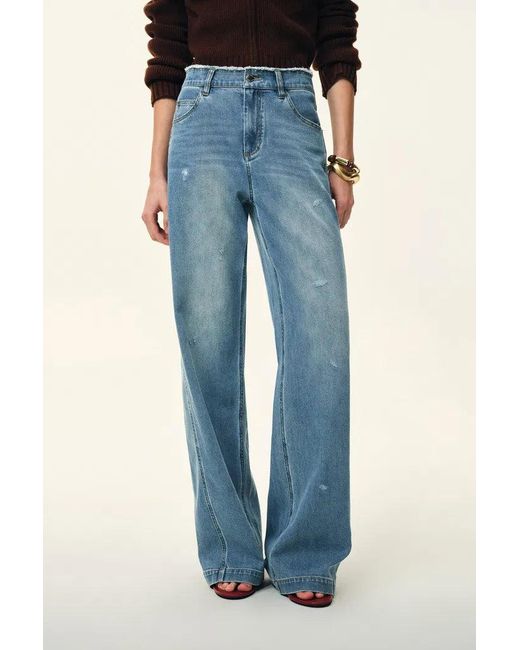 Fabrique Blue Raven Side Seams Wide Leg Jeans