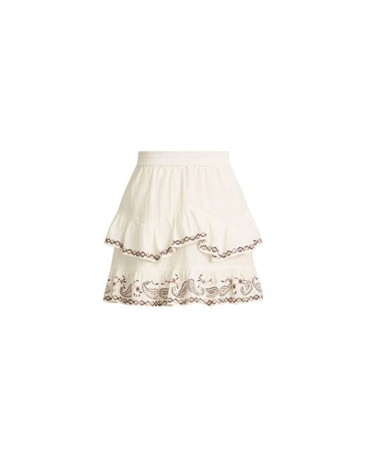 Fabrique Natural Brioche Paisley Embroidery Skirt