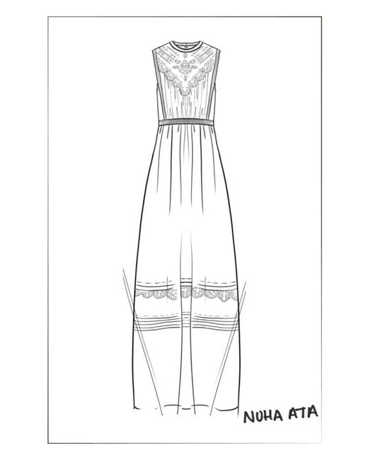 Fabrique Natural Luna Eyelet Lace Embroidered Sleeveless Dress