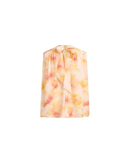 Fabrique Natural Charlotte Handpainted Floral Neck Tie Sleeveless Blouse