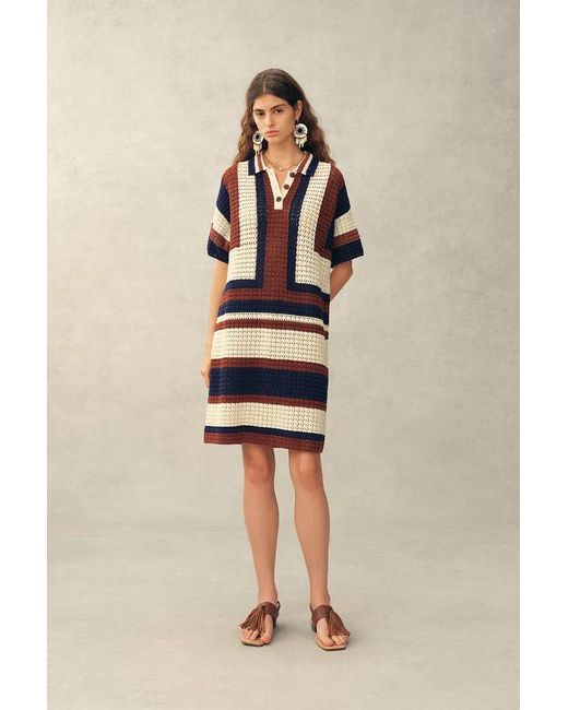 Fabrique Natural Louise Short-Sleeve Crochet Dress