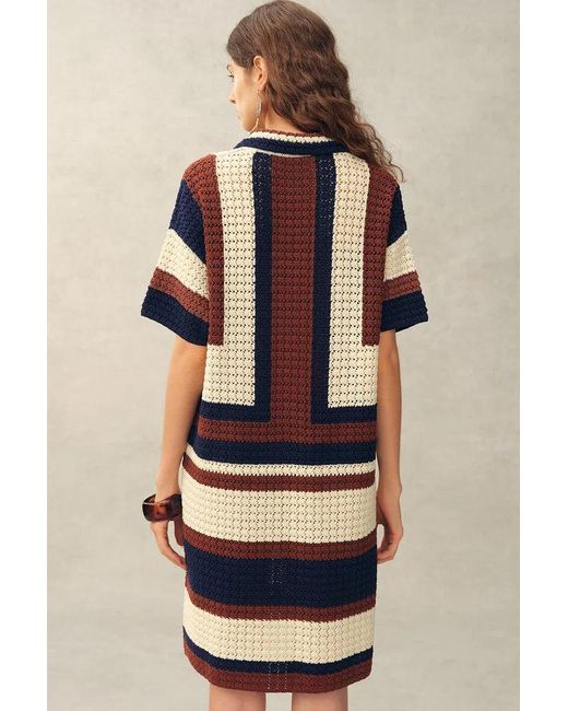 Fabrique Natural Louise Short-Sleeve Crochet Dress